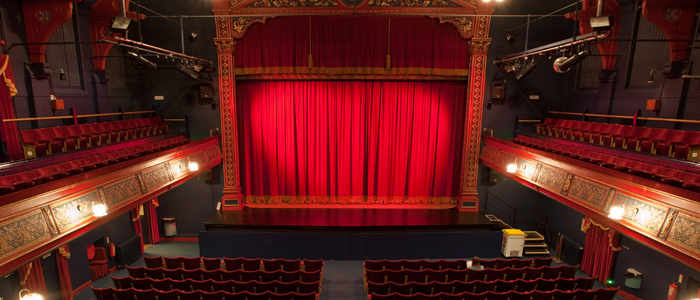 The auditorium and stage at the Pomegranate Theatre