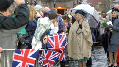 The Queen visiting Chesterfield in 2003. 