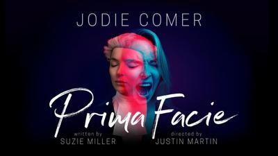 Juxtaposed headshots of actress Jodie Comer in NT Live's Prima Facie.