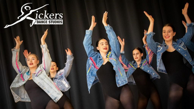 A group of performers from Kickers Dance School. 