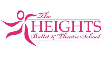 The The Heights Ballet school logo aganst a white backdrop.