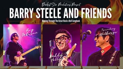 A collage of images of Barry Steele as Roy Orbison.