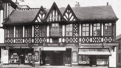 A black and white photograph of the Picture House, now known as the Winding Wheel Theatre