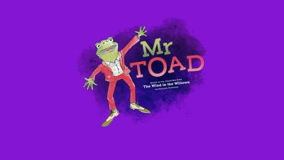 Mr Toad on a purple background